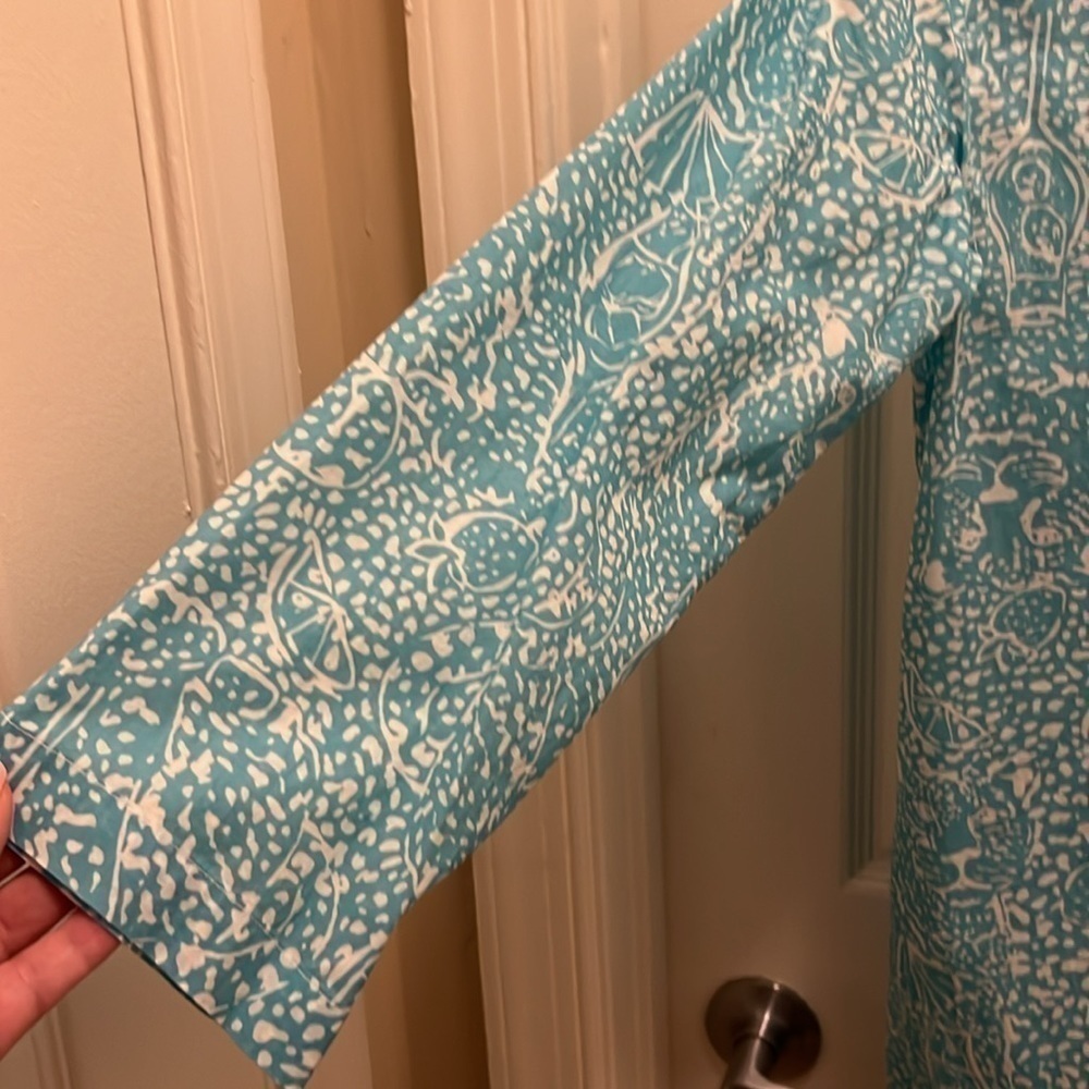 Lilly Pulitzer Sarasota beaded tunic. Shorely blue ice cake. EUC! Size small. - Picture 11 of 14